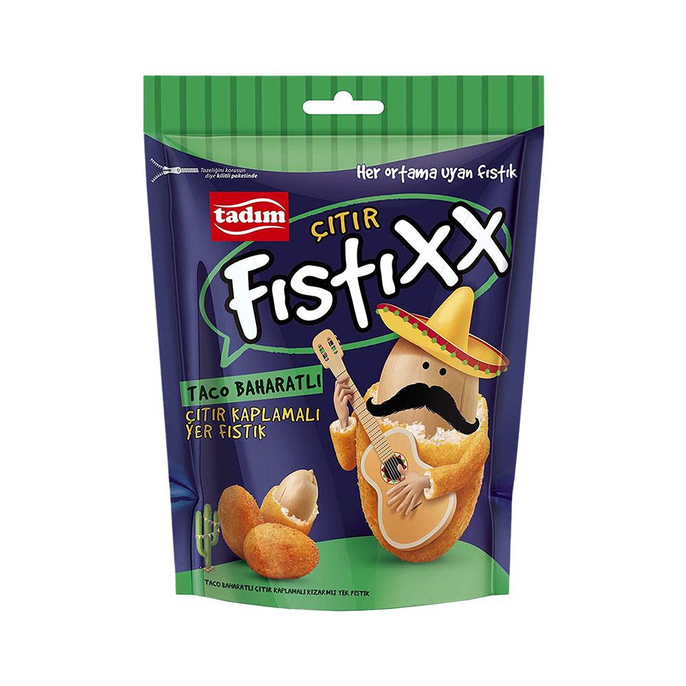 Tadım Fıstıxx Taco Baharatlı Çıtır Kaplamalı Yer Fıstığı (140 g)
