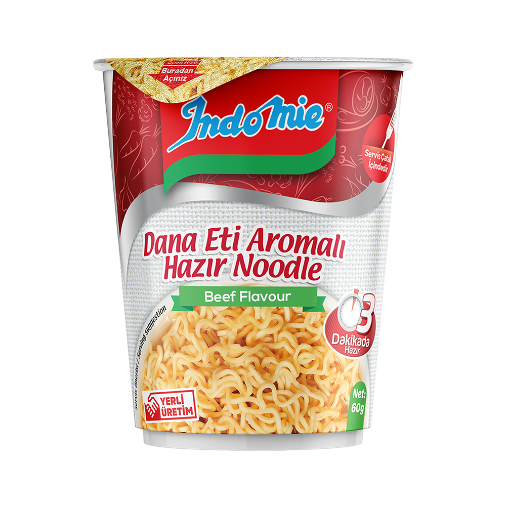 Indomie Dana Eti Çeşnili Hazır Bardak Noodle (60 g)