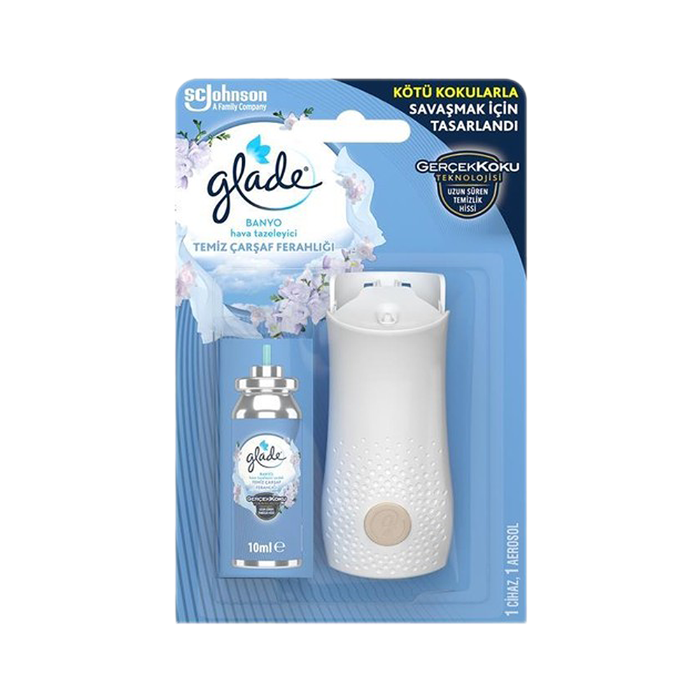 Glade Banyo Temiz Çarşaf Ferahlığı + Cihaz (10 ml)