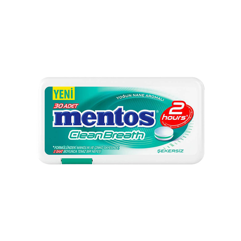 Mentos Yoğun Nane 2 Hours Plastik Kutu (21 g)