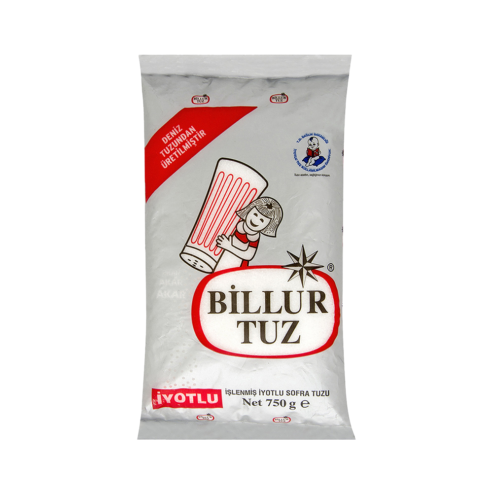 Billur Tuz İyotlu Sofra Tuzu (750 g)
