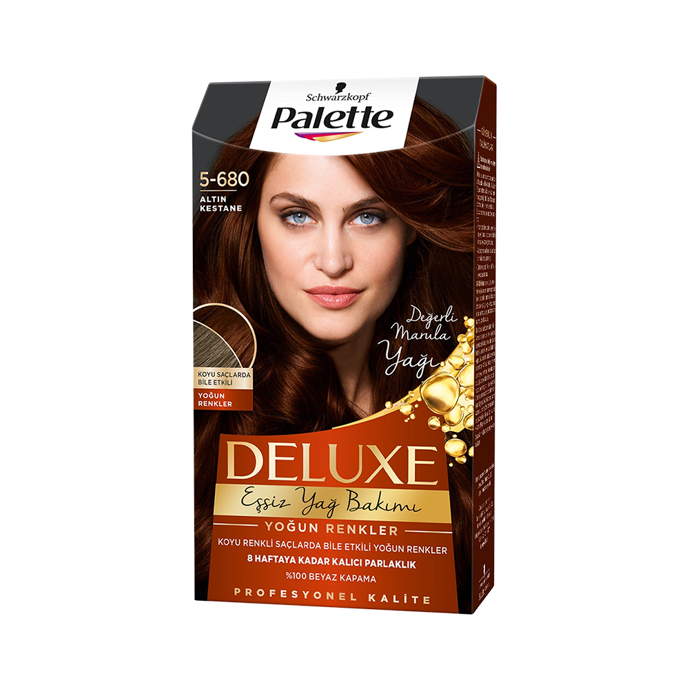 Schwarzkopf Palette Deluxe Saç Boyası Yoğun Renkler Altın Kestane (No: 5-680)