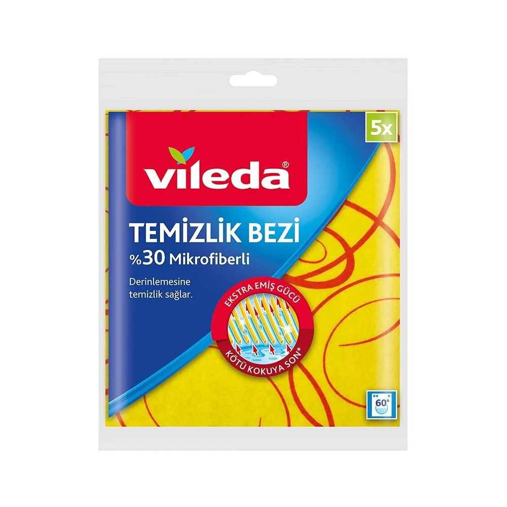 Vileda %30 Mikrofiberli Temizlik Bezi (5'li)