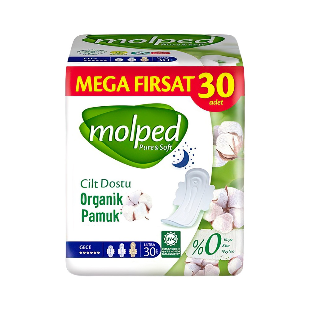 Molped Pure & Soft Gece Hijyenik Ped Mega Fırsat (30'lu)