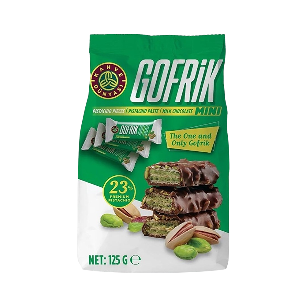 Kahve Dünyası Mini Gofrik Antep Fıstıklı Sütlü Çikolata Kaplamalı Gofret (125 g)