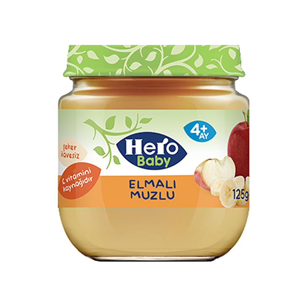 Hero Baby Elmalı Muzlu Kavanoz Maması (125 g)