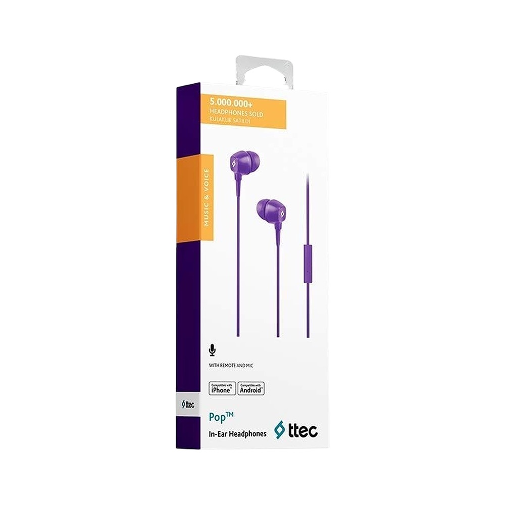 ttec Kulak İçi Mikrofonlu Kulaklık Mor