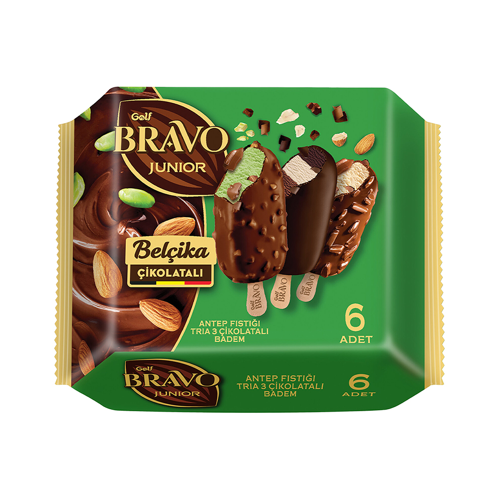 Golf Bravo Junior Tria 3 Badem Antep Fıstığı 6'lı (360 ml)