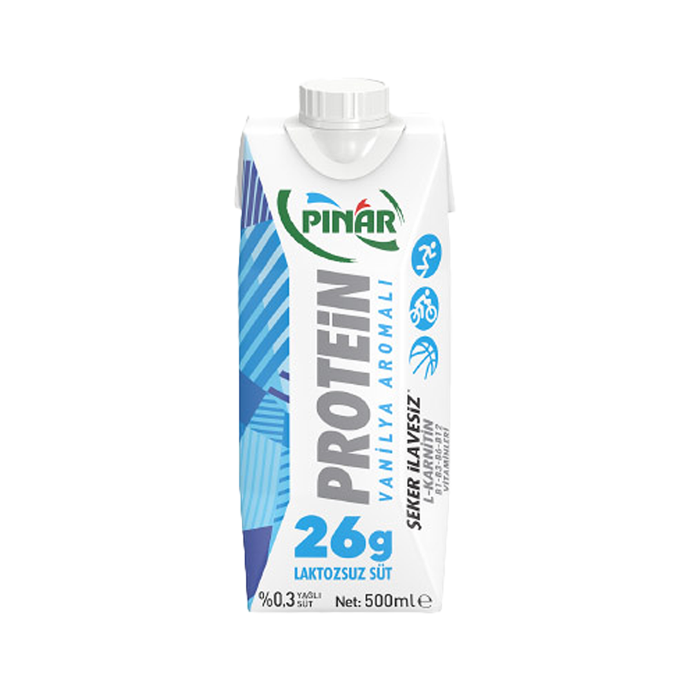 Pınar Protein Laktozsuz Vanilyalı Süt (500 ml)