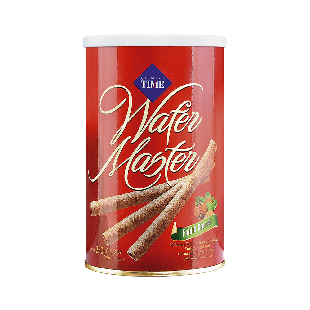 Çizmeci Time Wafer Master Fındık Kremalı Rulo Gofret Teneke (250 g)
