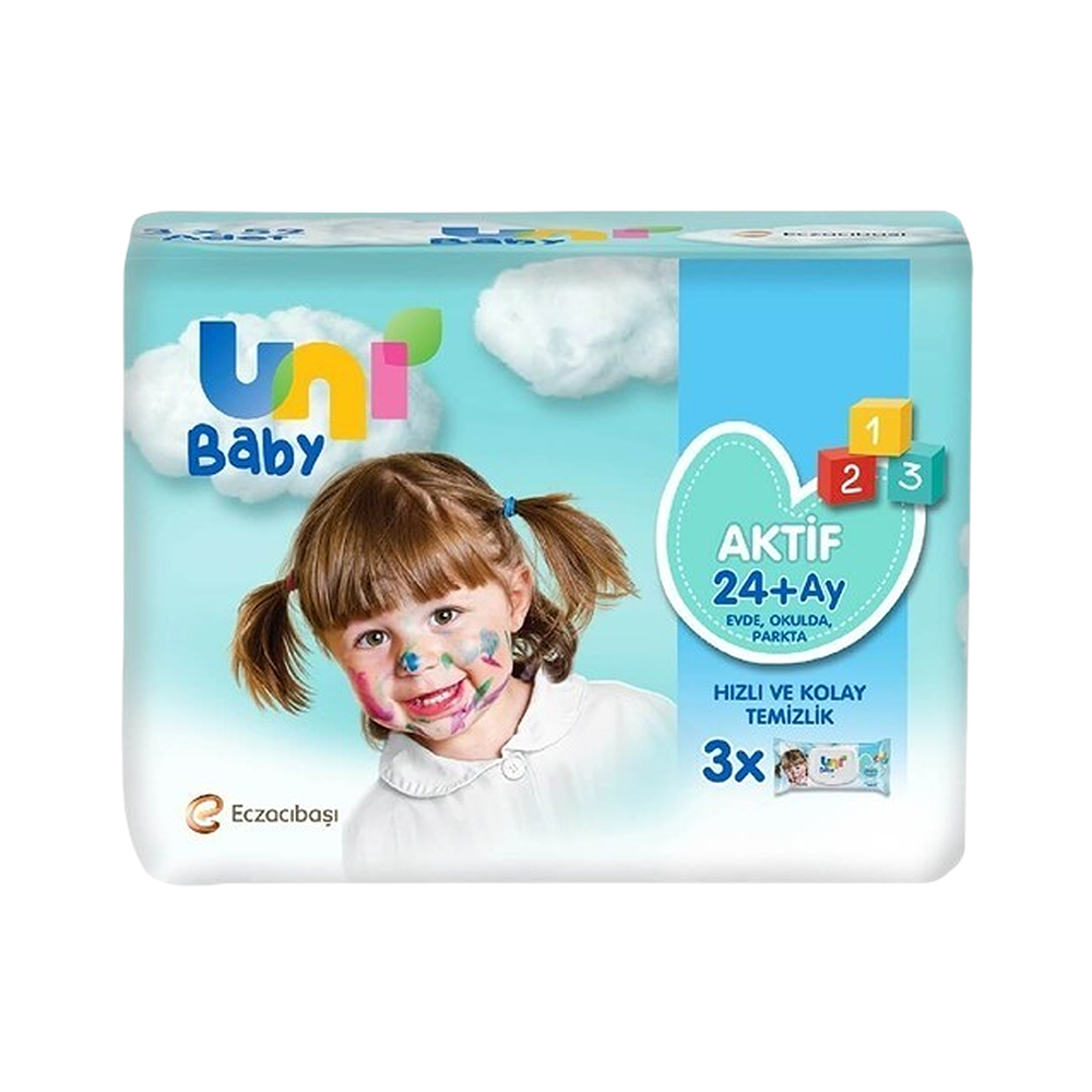 Uni Baby Aktif Extra Hijyen Cep Mendil (3 x 15'li)