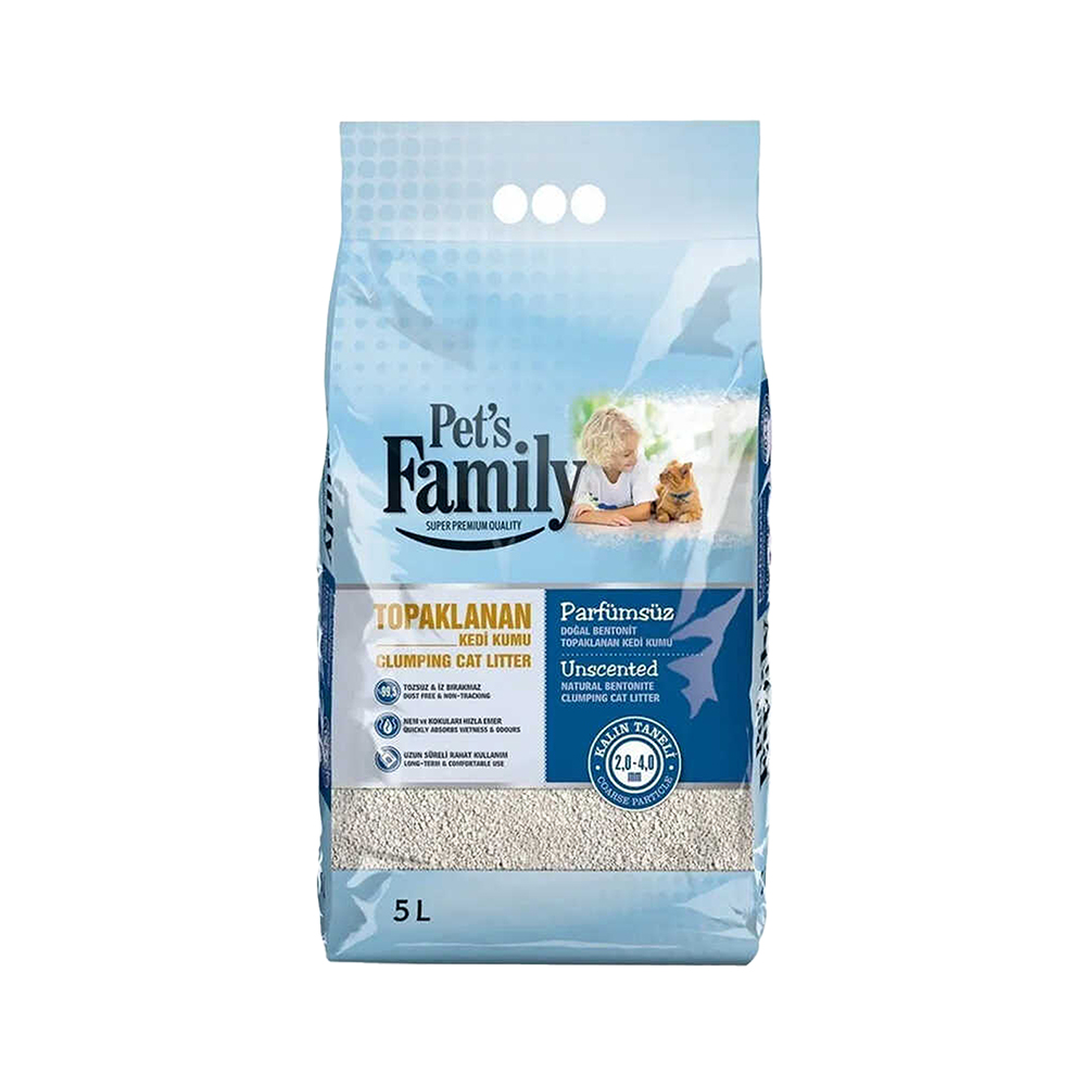 Pet's Family Kalın Kedi Kumu Parfümsüz (5 L)