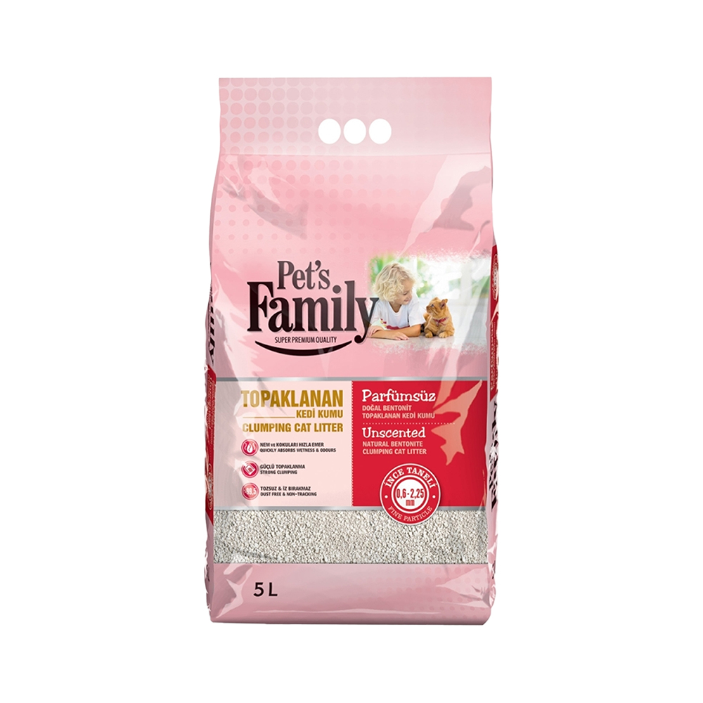 Pet's Family İnce Kedi Kumu Parfümsüz (5 L)