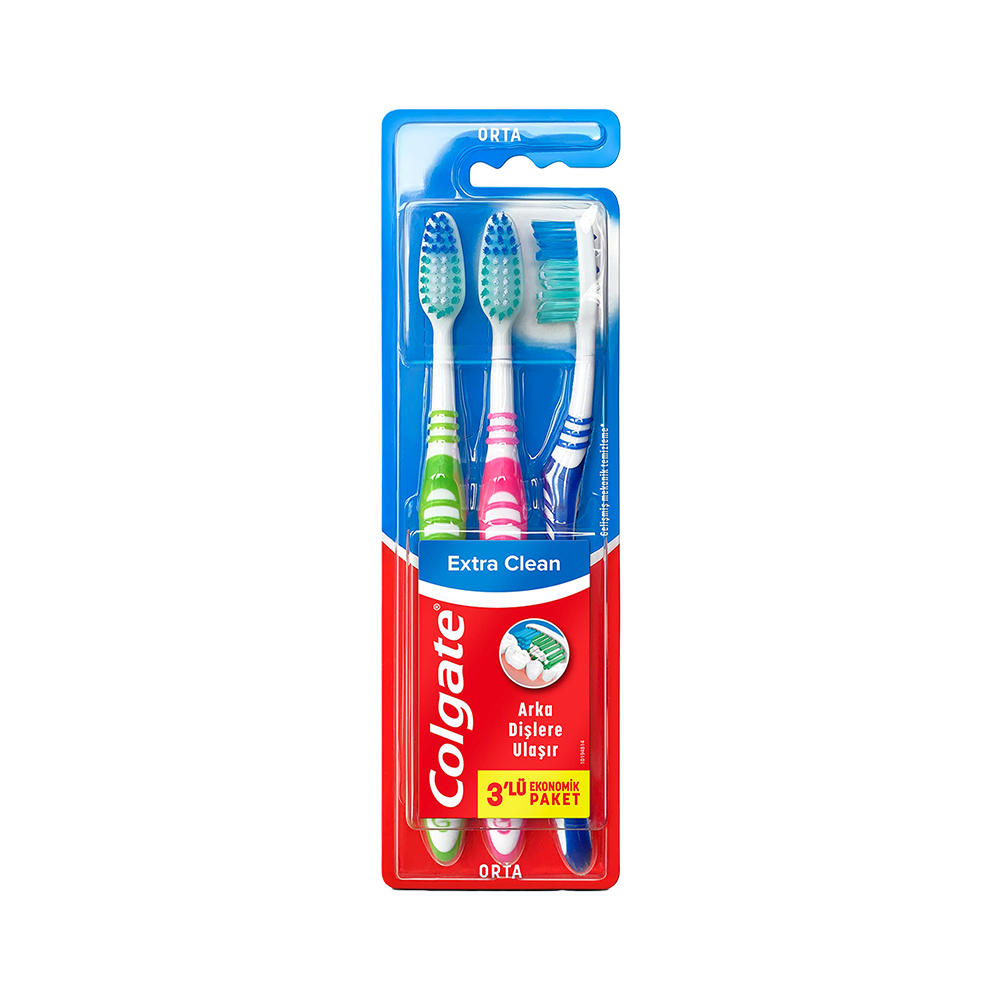 Colgate Extra Clean Orta Diş Fırçası (3'lü)