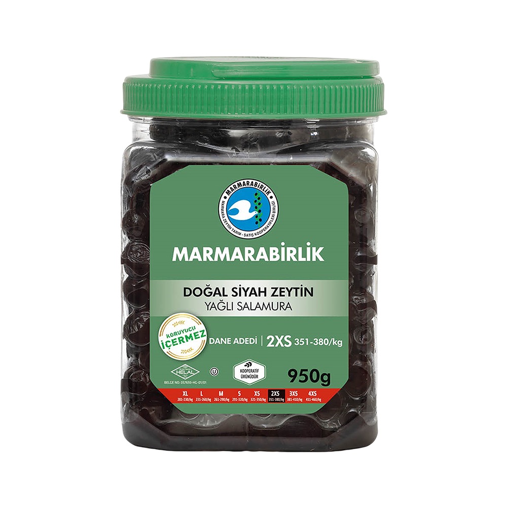 Marmarabirlik Doğal Salamura Siyah Zeytin (950 g)