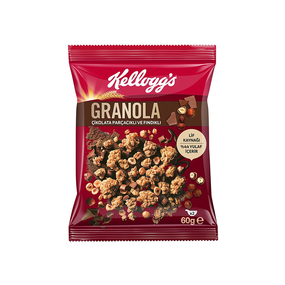 Ülker Kellogg's Granola Çikolata Parçacıklı ve Fındıklı (60 g)