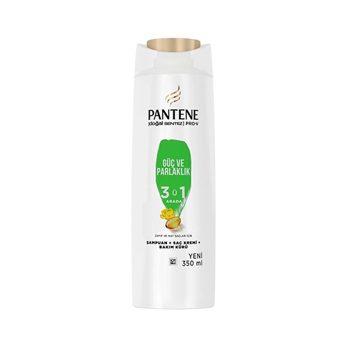Pantene Doğal Sentez Güç ve Parlaklık 3'ü 1 Arada Şampuan (350 ml)