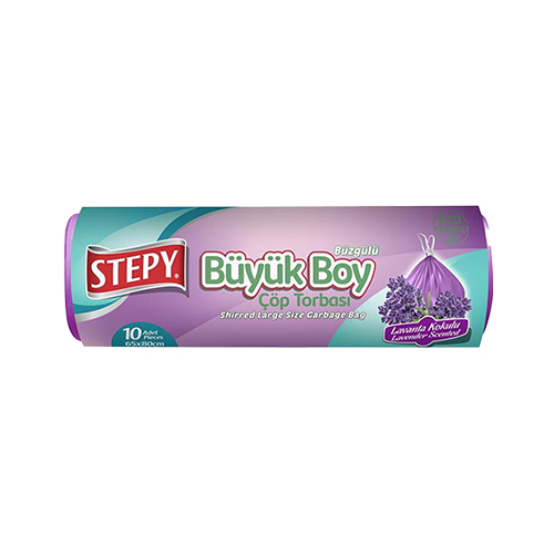 Stepy Lavanta Büzgülü Büyük Boy Çöp Torbası (10'lu)