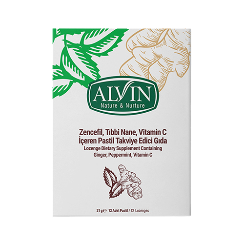Alvin Zencefil Nane ve C Vitaminli Pastil (12'li)