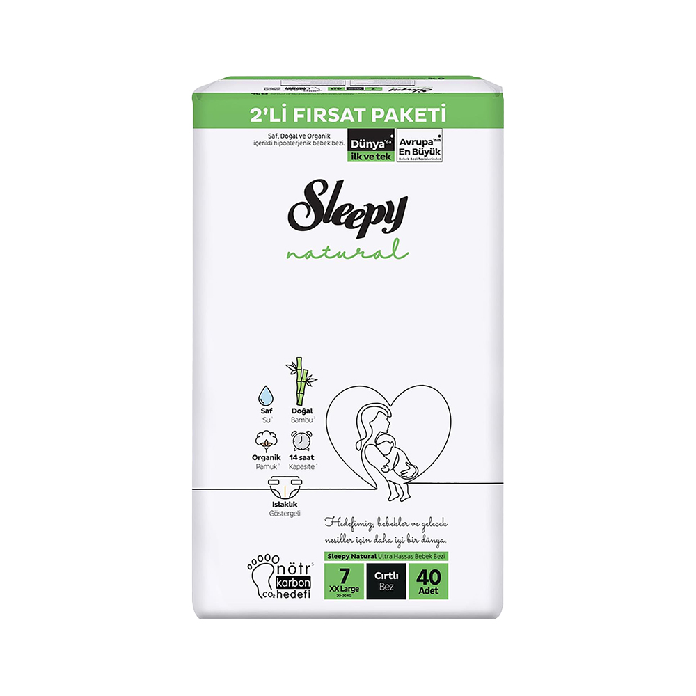 Sleepy Natural Cırtlı Bebek Bezi XXL No:7 (40'lı)