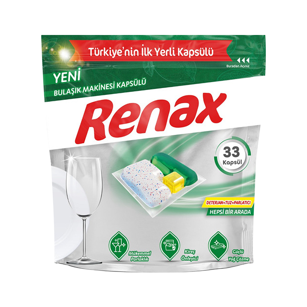 Renax Hepsi 1 Arada Bulaşık Makinesi Kapsülü (33'lü)