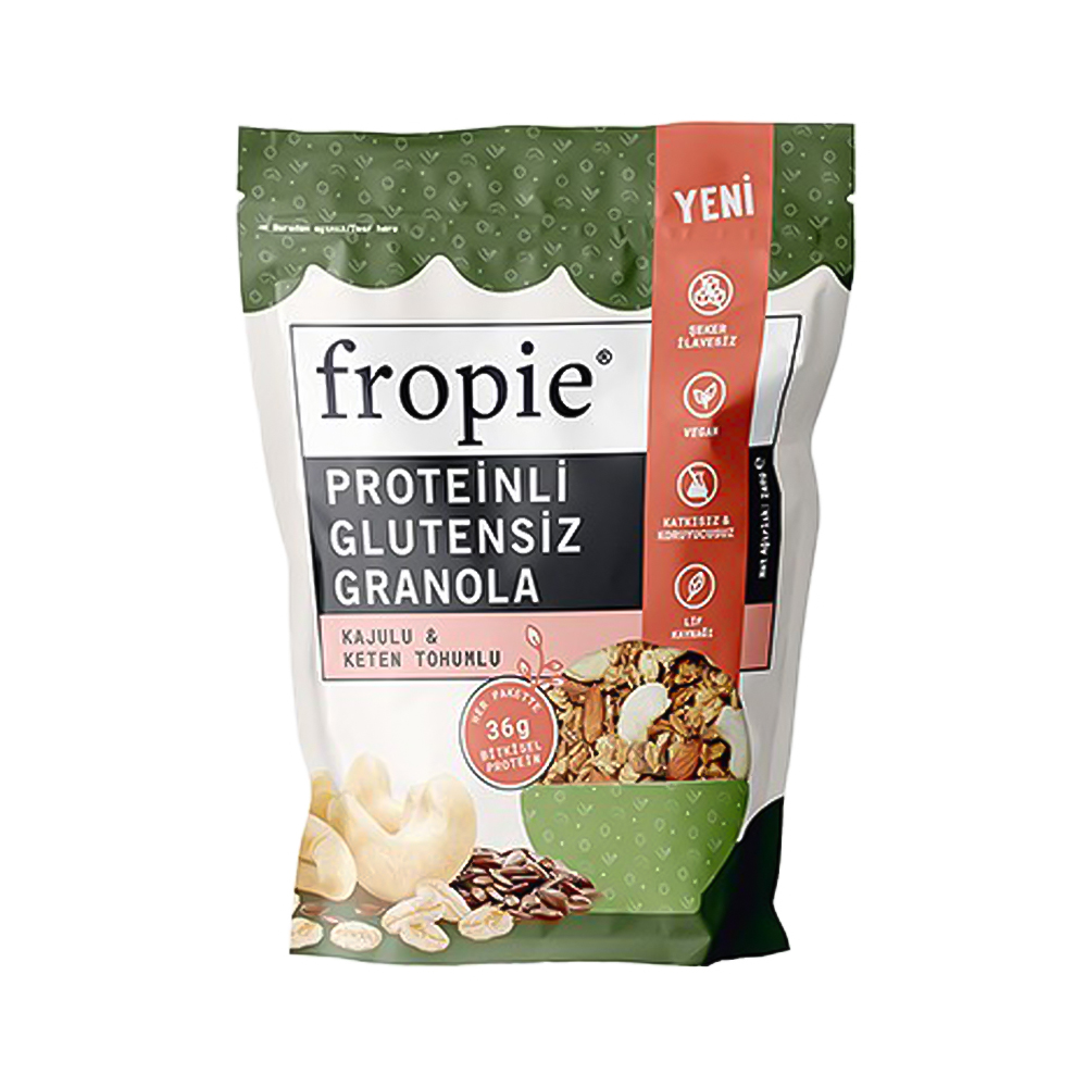 Fropie Kajulu ve Keten Tohumlu Proteinli Glütensiz Granola (240 g)