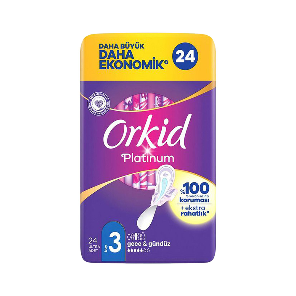 Orkid Platinum Gece ve Gündüz Hijyenik Ped (24'lü)