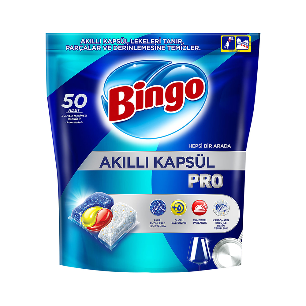 Bingo Akıllı Kapsül Pro Bulaşık Tableti (50'li)