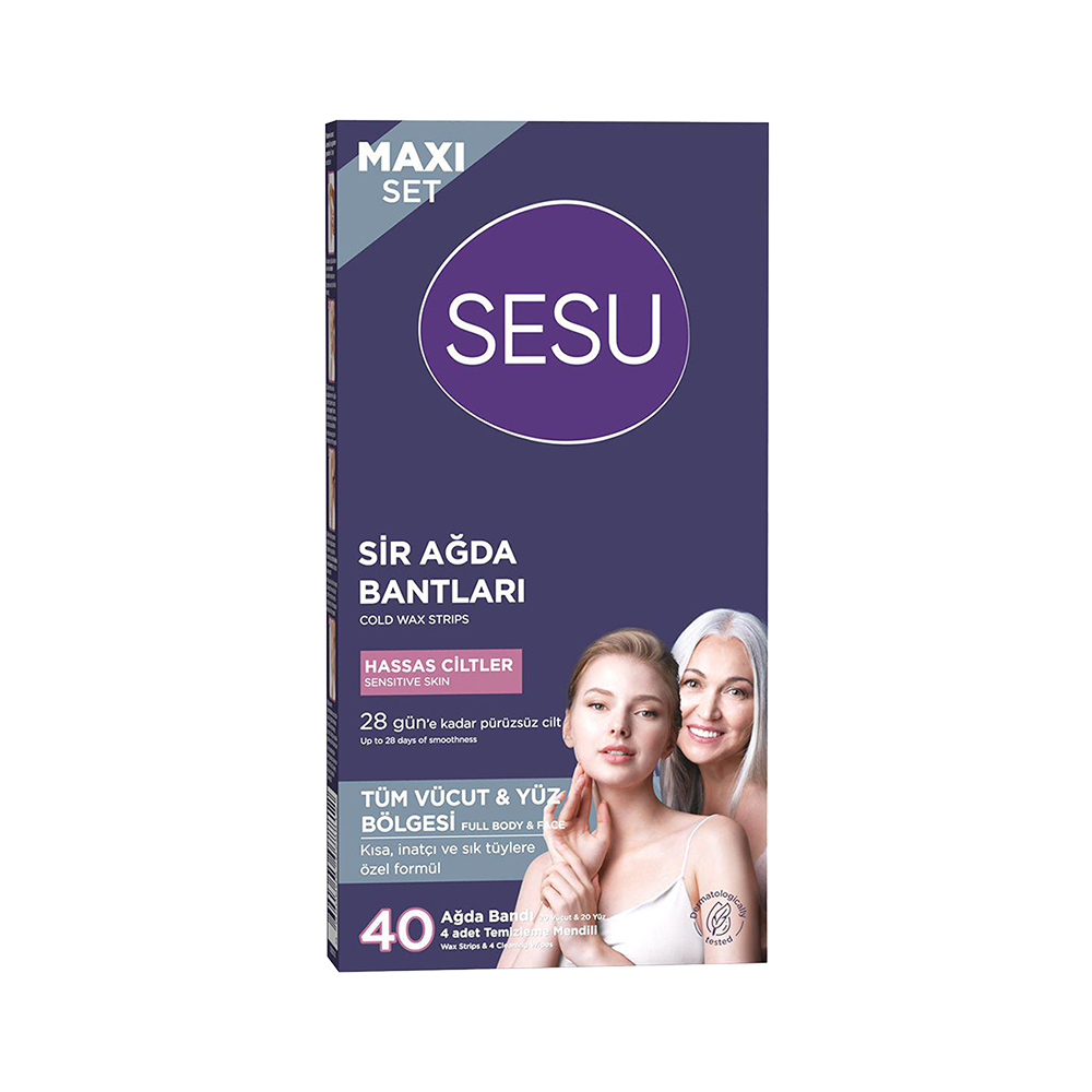 Sesu Hassas Ciltler Yüz ve Vücut Ağda Bandı (40'lı)