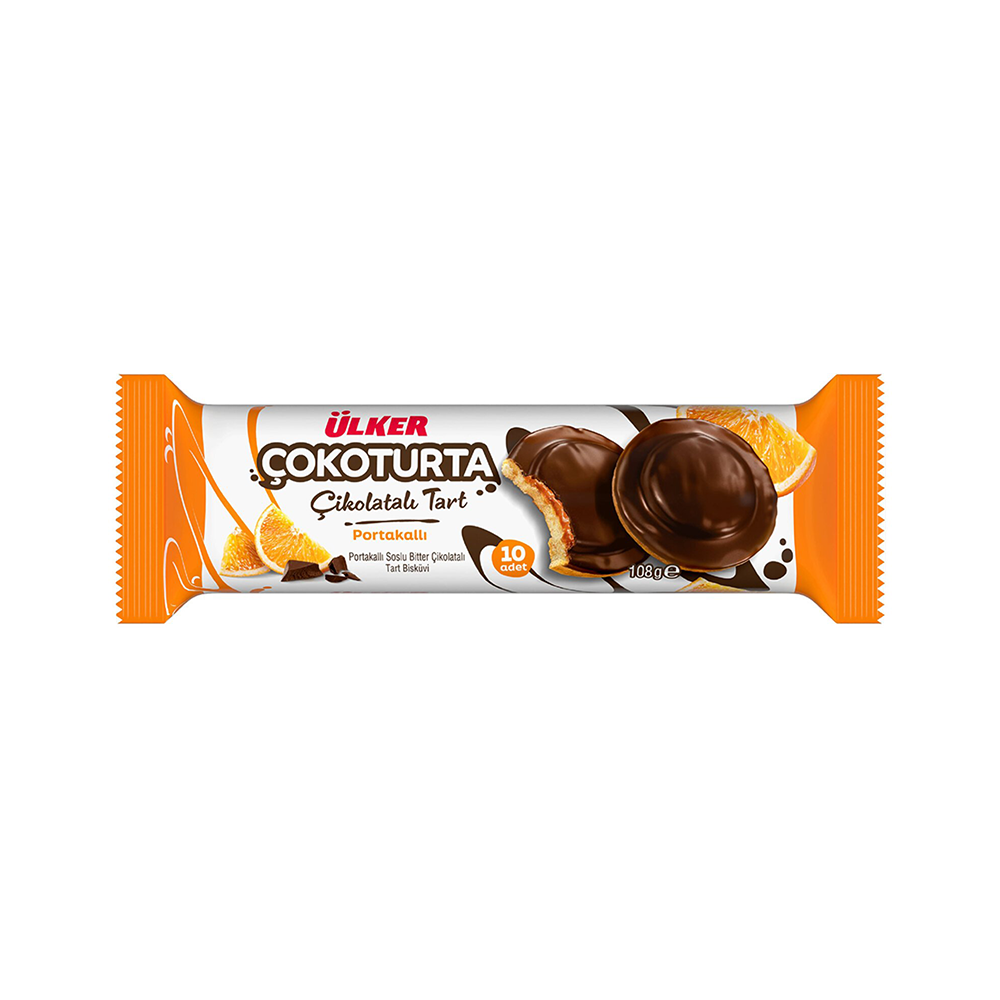 Ülker Çokoturka Portakal Soslu Çikolata Kaplamalı Bisküvi (108 g)
