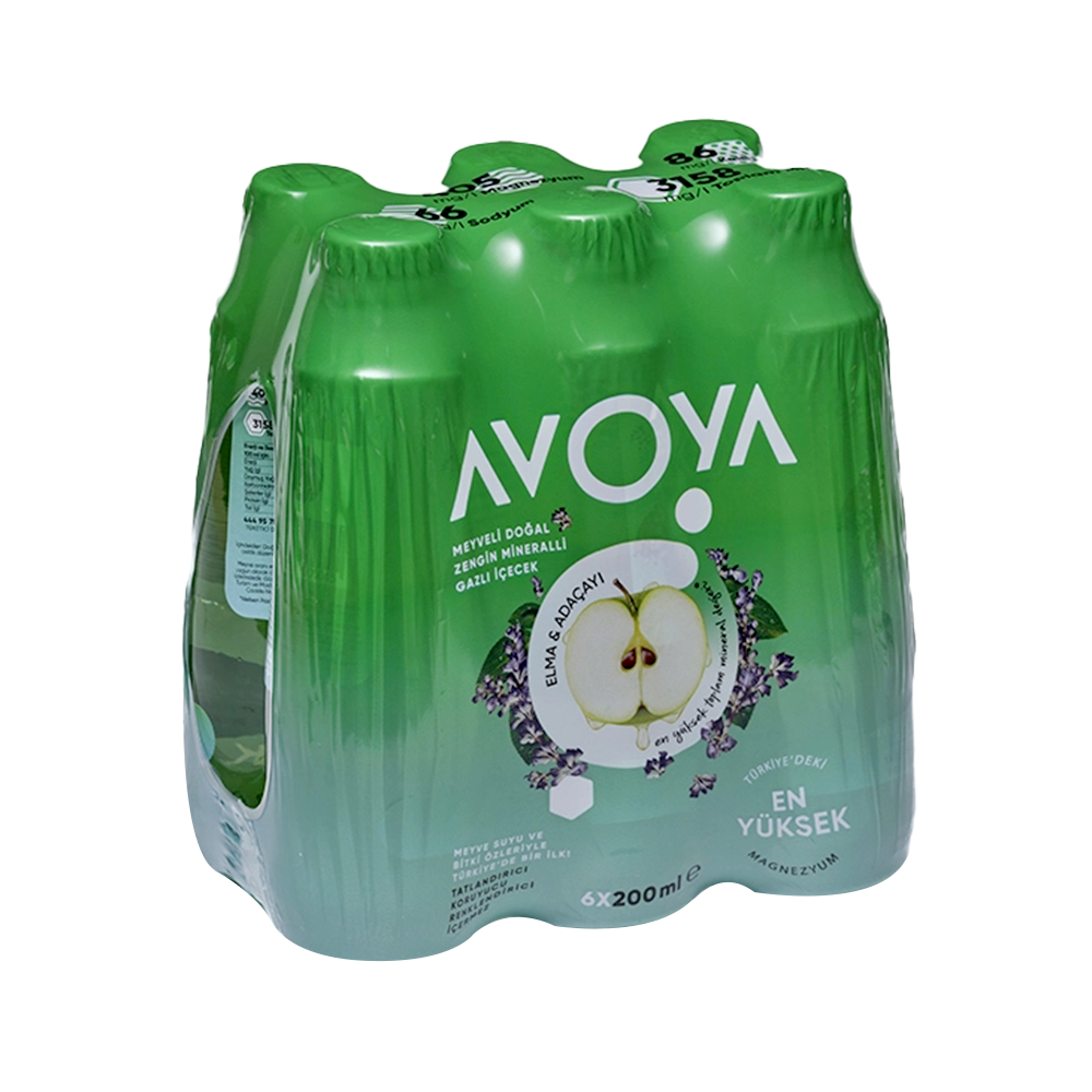 Avoya Elma & Adaçayı Aromalı Mineralli Gazlı İçecek (6 x 200 ml)