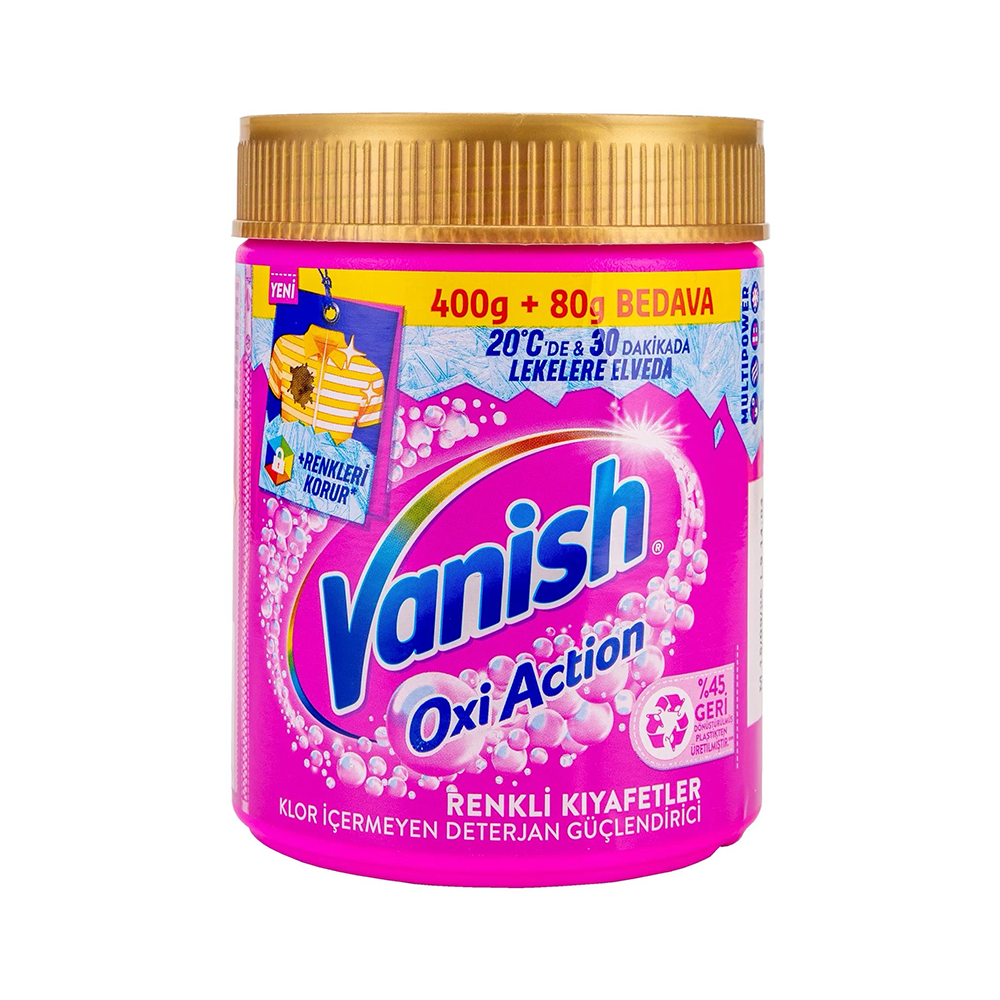 Vanish Oxi Action Multipower Renkliler İçin Deterjan Güçlendirici Toz ve Leke Çıkarıcı (480 g)