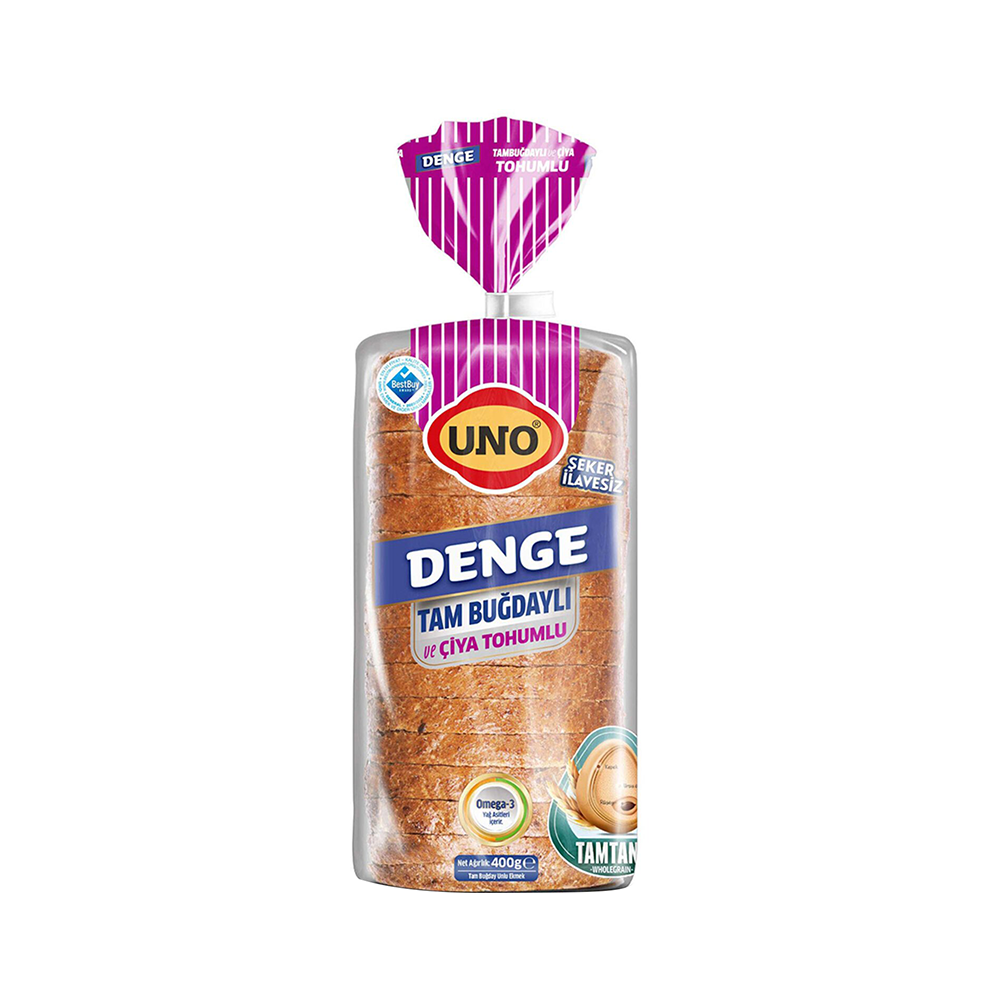 UNO Denge Tam Buğdaylı ve Çiya Tohumlu Ekmek (400 g)