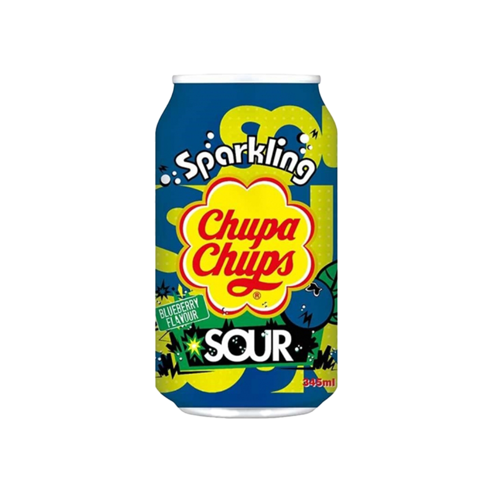 Chupa Chups Sparkling Sour Blueberry Aromalı Gazlı İçecek (345 ml)