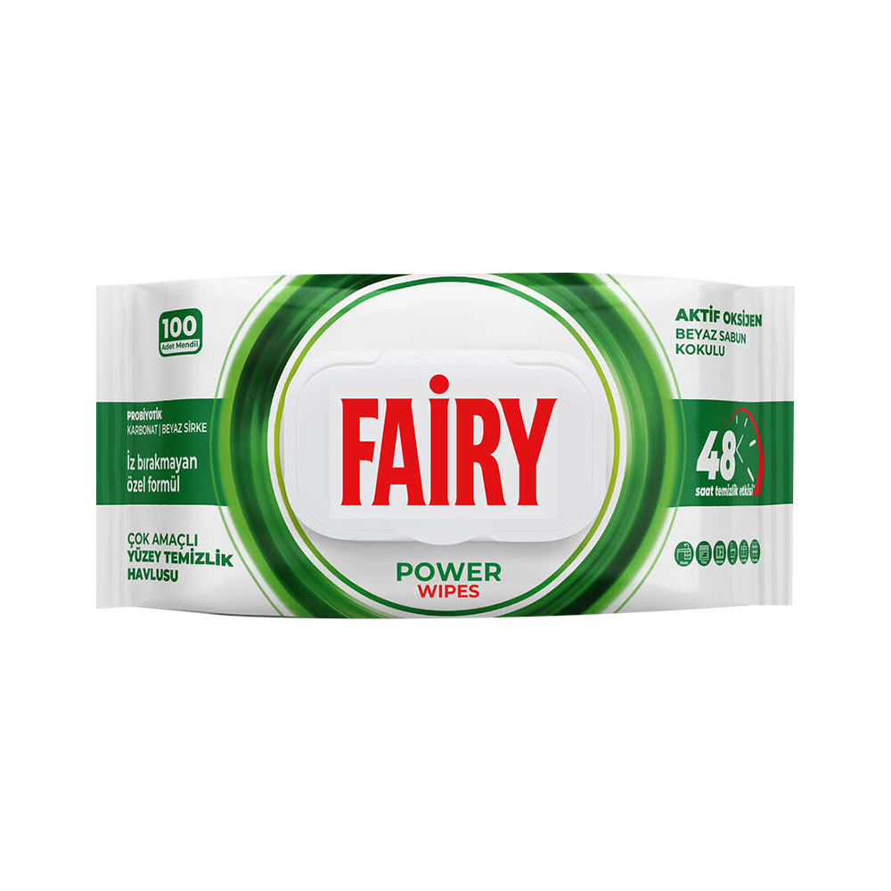 Fairy Power Wipes Aktif Oksijen Yüzey Temizlik Havlusu (100'lü)
