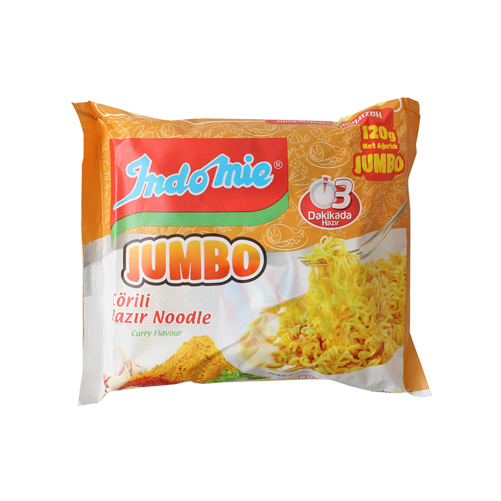 Indomie Köri Çeşnili Jumbo Hazır Noodle (120 g)