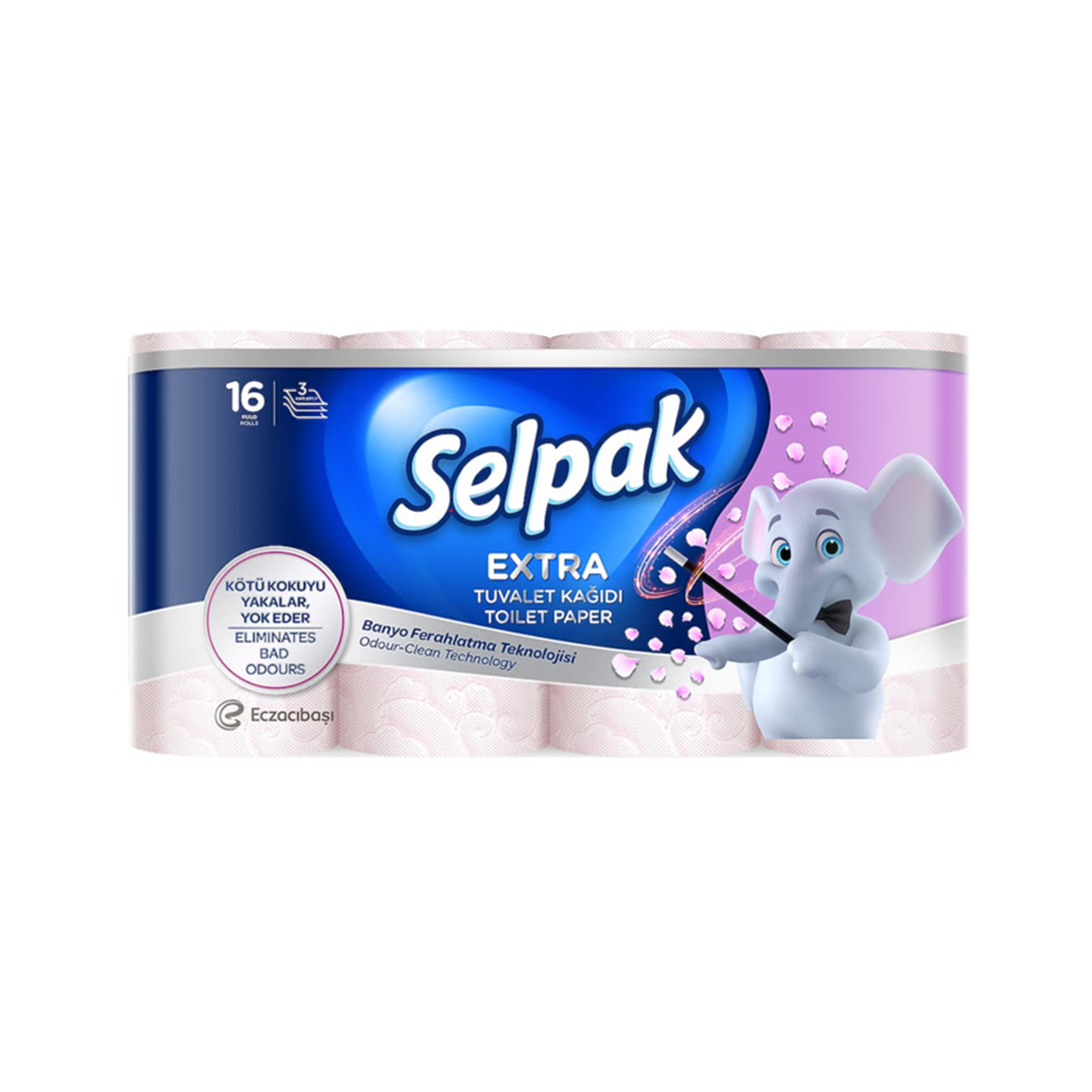 Selpak Extra 3 Katlı Banyo Ferahlatma Tuvalet Kağıdı (16'lı)