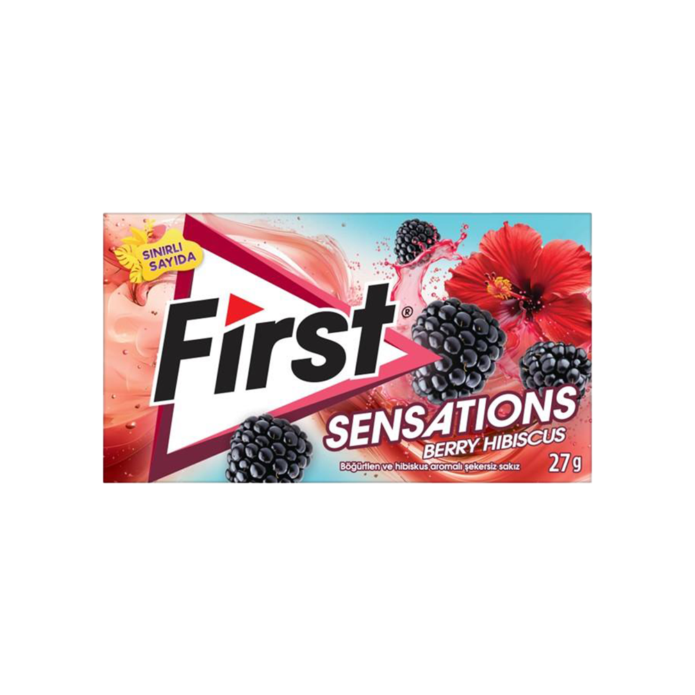 First Sensations Böğürtlen ve Hibiskus Aromalı Şekersiz Sakız (27 g)