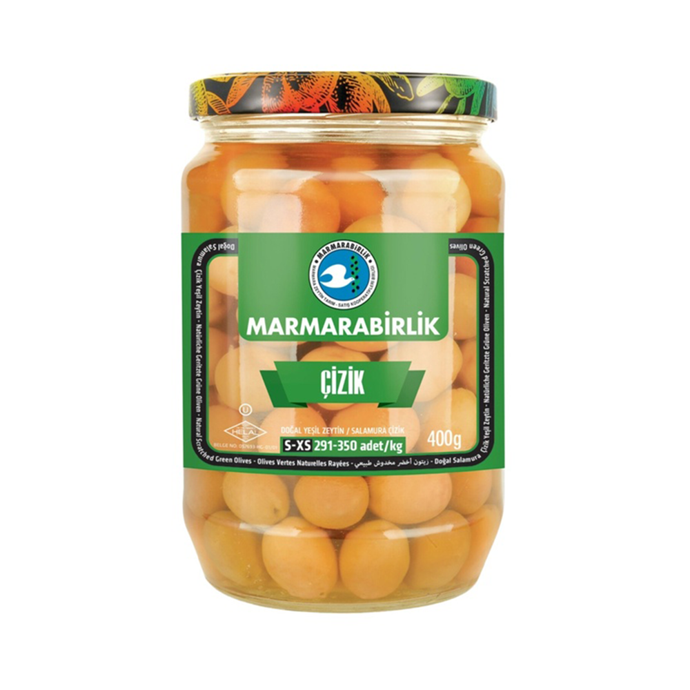 Marmarabirlik Çizik Yeşil Zeytin S-XS 291-350 (400 g)