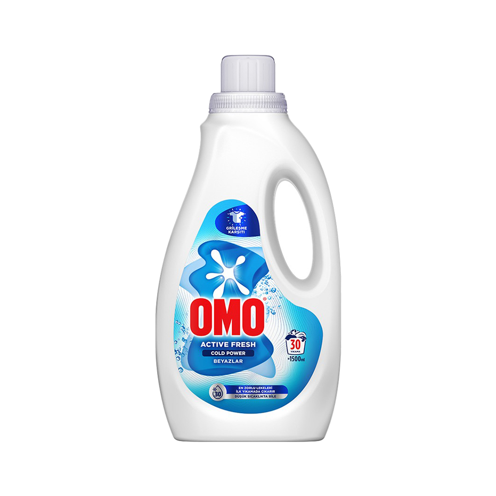 Omo Active Fresh Cold Power Beyazlar Sıvı Deterjan 30 Yıkama (1,5 L)