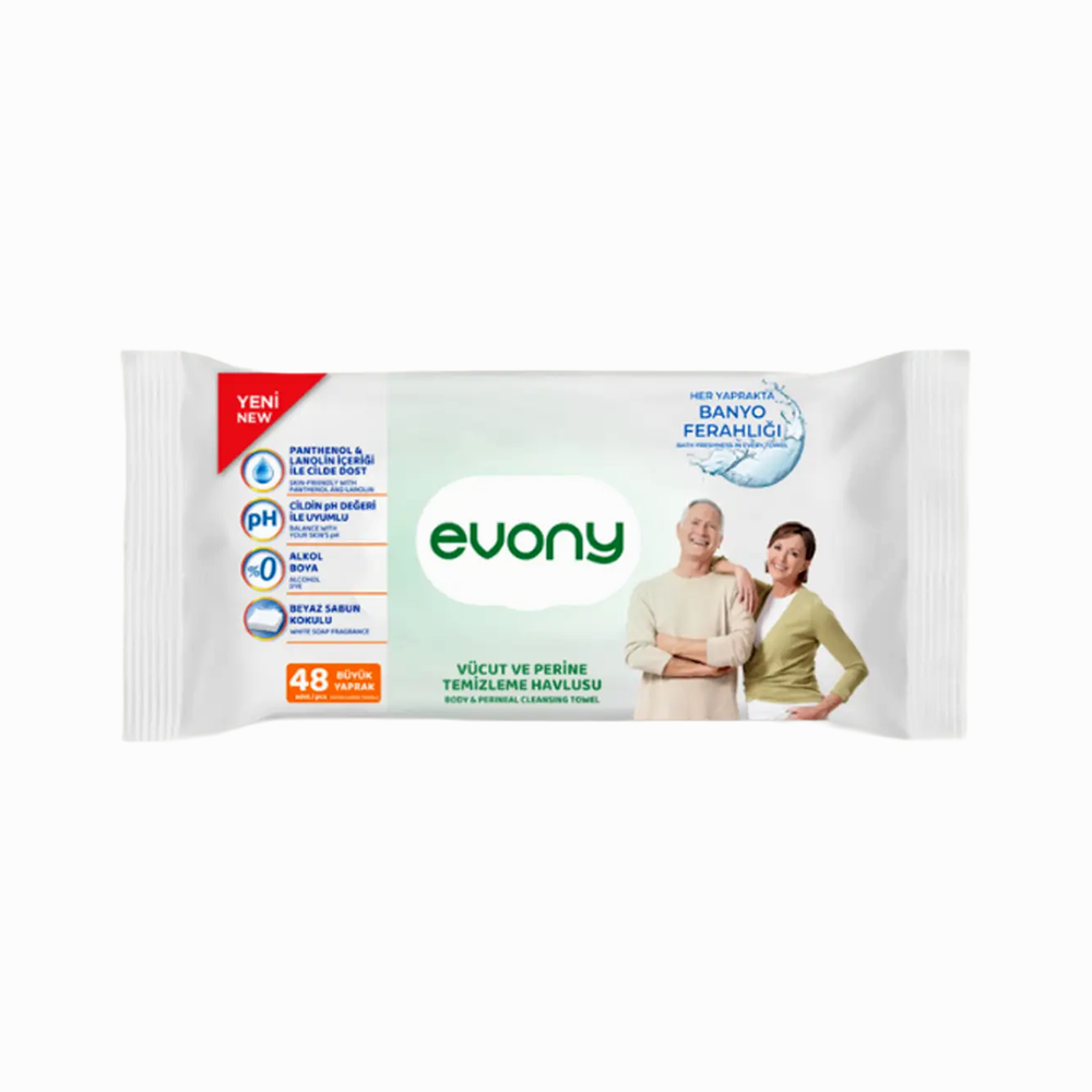 Evony Vücut ve Perine Temizleme Havlusu (48'li)