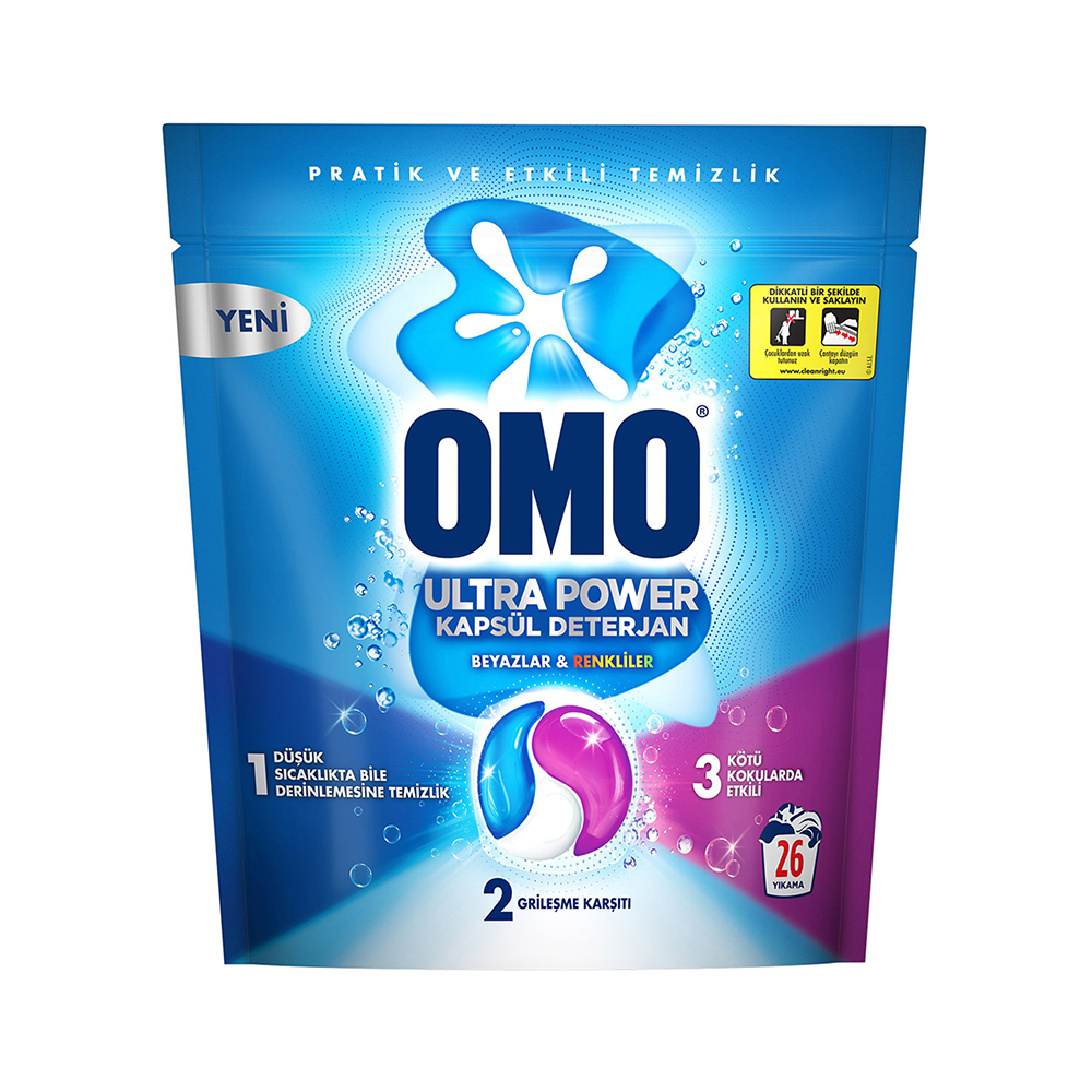Omo Ultra Power Çamaşır Detarjanı Kapsülü (26'lı)
