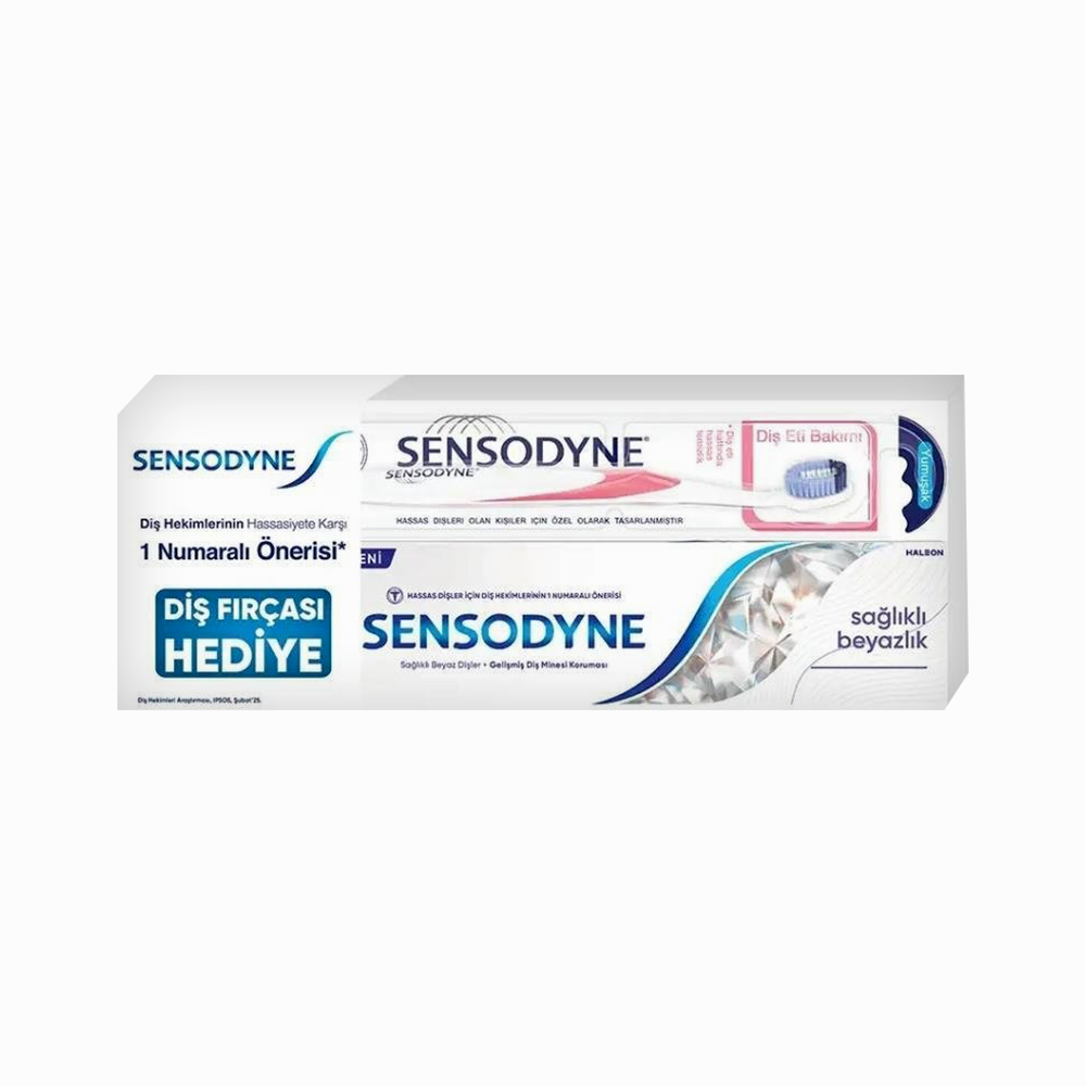 Sensodyne Diş Eti Bakımı Diş Fırçası + Sağlıklı Beyazlık Diş Macunu (75 ml)