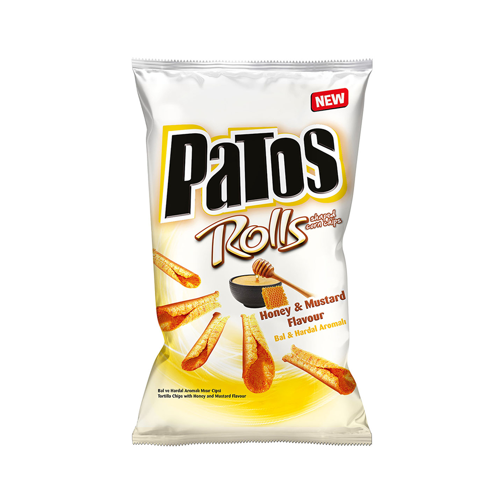 Patos Rolls Bal ve Hardal Aromalı Mısır Cipsi (135 g)